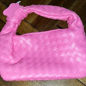 Never worn pink weave knot bag